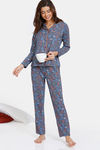Zivame Looney Tunes Knit Cotton Pjama Set - Medieval Blue — thumbnail 4